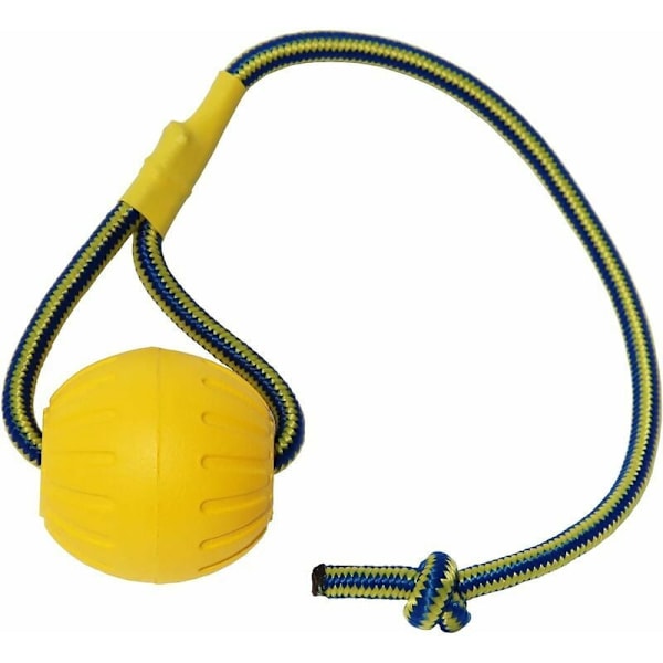 9 cm One Piece, gul hundbold med reb, skum hundetræningsbold,