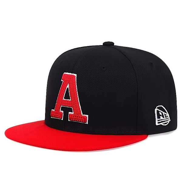 2st Klassisk Broderad Baseball-Lippis Hip Hop Värikontrast Snapback-Lippis Helppo Säädettävissä Aurinkohattu Naisille Miehille Punertava Musta Yksi Koko Sopii Kaikille