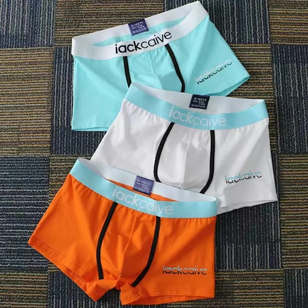 Kalsonger för män Bomull Herrunderkläder Boxershorts Tryckta boxershorts Bekväma shorts Herrunderkläder L-3XL 3st Qing Bai Cheng L 55-65KG