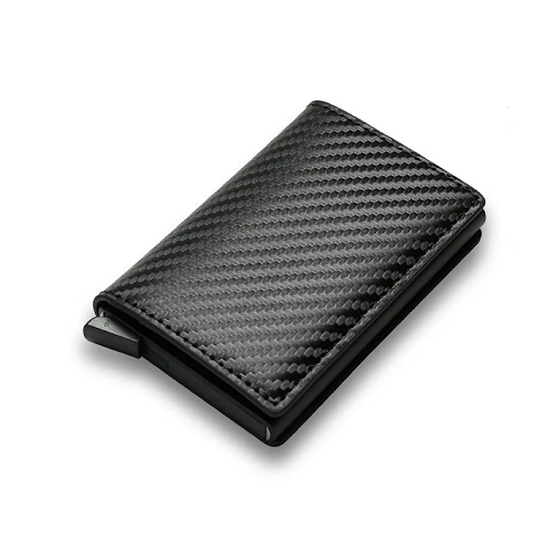 Hiilikuitu Korttikotelo Lompakot Miehet RFID Black Magic Trifold Nahka Ohut Mini Lompakko Pieni Raha Laukku Mies Lompakko Lompakko Naiset Musta A