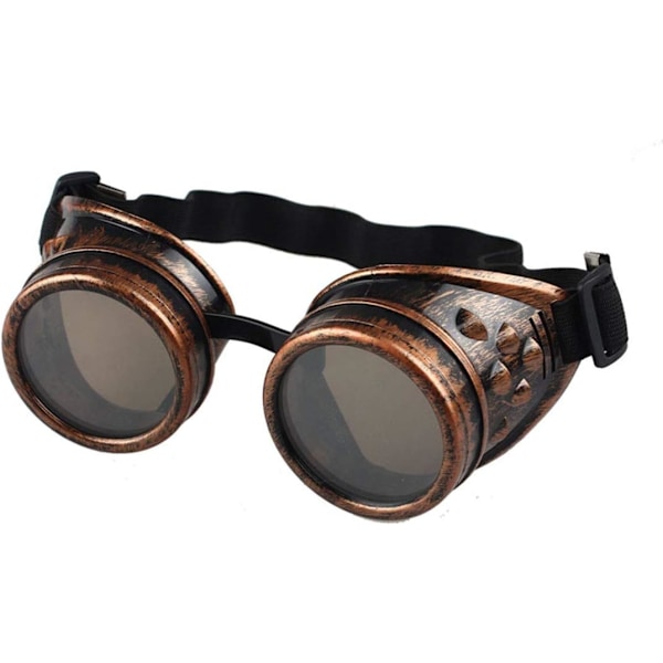 Briller i vintage steampunk gotisk stil svejse punk beskyttelsesbriller Rød kobber Red copper