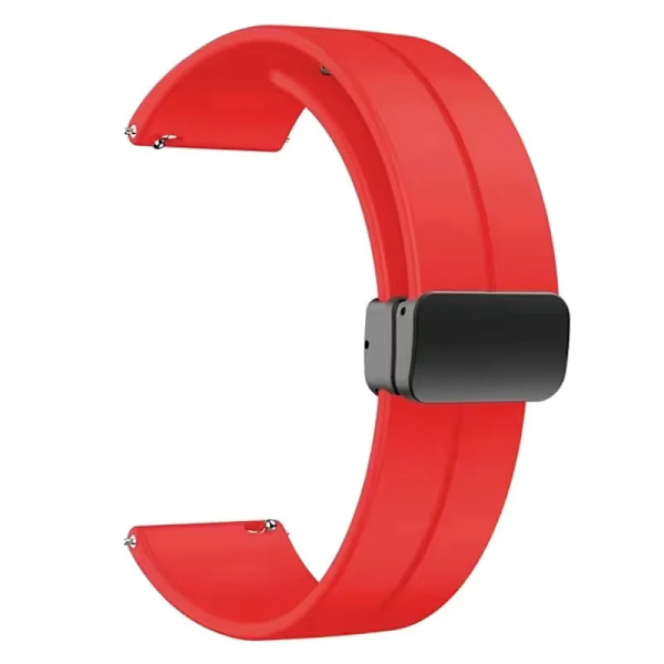 Magnetlås Silikonrem til Huawei Watch 3 pro GT3 GT2 42mm 46mm Til Mi Watch S1 Pro/ Watch 2 20mm 22mm Bælte Armbånd rød Til Mi Watch S1