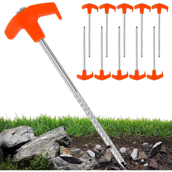 10-pack Campingspikar, Stabila Tältförankringar (20 cm)
