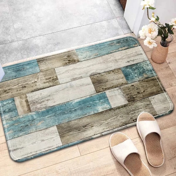 1. Hem Sovrum Ullmattan Kuvio Keittiö Liukumaton Lattiamatto Imeytyvä Anti-Likaa Koti Kylpyhuone Lattiamatto Vihreä 40x60cm