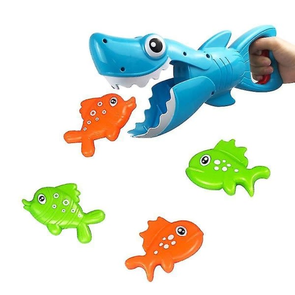 SQBB 1 set Shark Grabber badleksak för pojkar flickor fånga spel med 4 fiskar badkar fiske|bad leksak null none