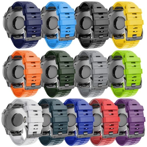 22 mm 26 mm silikone rem til Garmin Fenix ​​7X 7 Pro Solar/6X 6 Sapphire 5 5X Plus 3 3HR/Epix QuickFit WatchBand 1:1 Officielt band style1 Rød style1 Red QuickFit 26mm