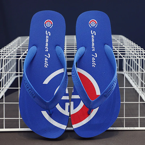 2022 Uudet Flip Flops Tofflor Miehet Kesä Anti-Liukastuminen Ulkona Korea Casual Kevyt Ranta Sandaalit Koti Slippers Opiskelijat Kuvat Sininen M 42-43 275mm