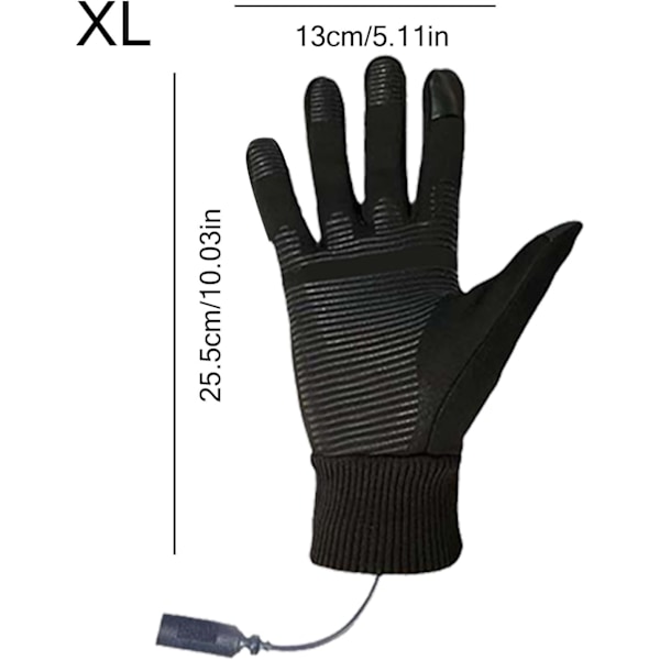 Lämmitetyt hiihtohansikkaat, vedenpitävät akkukäyttöiset talvi työhansikkaat, lumilautailun lämmitetyt varusteet Black XL