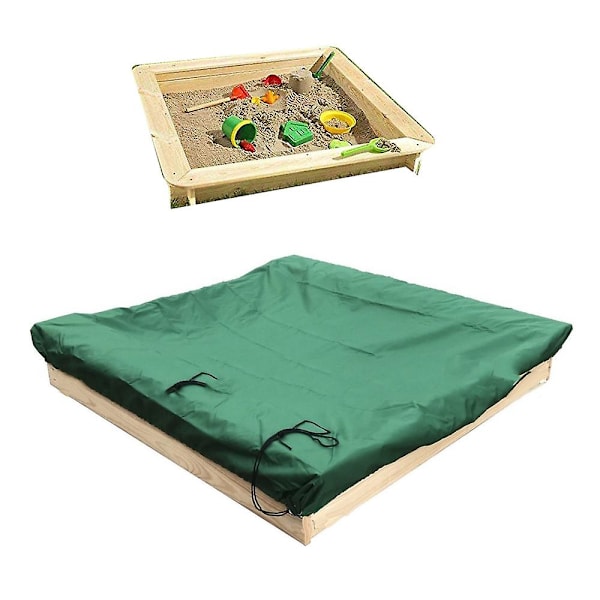 Damppitoinen suoja Sandbox Cover Vedenkestävä Hiekka-allas Kansi musta 180x180x20cm