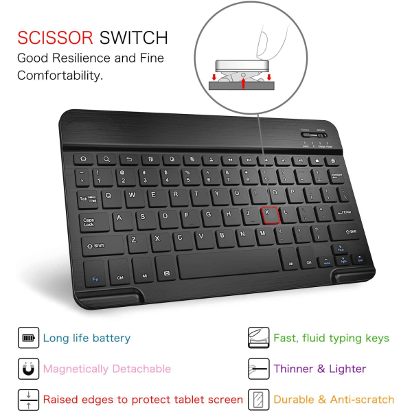 CQBB Fintie etui kompatibel med Samsung Galaxy Tab A7 10.4 2020-model (SM-T500/T505/T507), sort