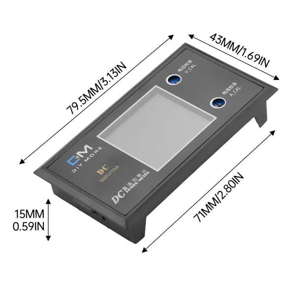 LCD Digital Voltmeter Amperemeter Wattmeter DC0-500V 10A 999W Spännings Ström Effektmätare Volt Detektor Testare Monitor—max