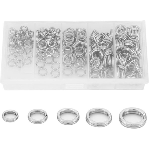 Fiske Split Ring, 200st Rustfritt Stål Dobbel Split Ring Connector Fiskeredskap Tilbehør Split Ring