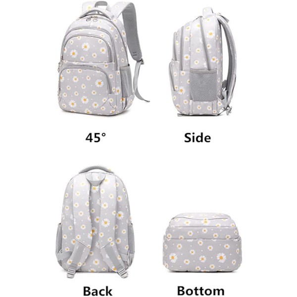 Daisy Prints Set med lunchpaket Skolväska för tonåring G