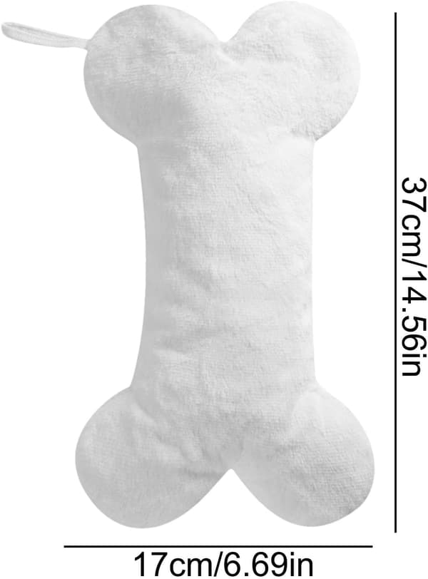 Jule-Strømpe til Hunde - Blød Strømpepose til Kæledyr med Snefnug Design Pure white
