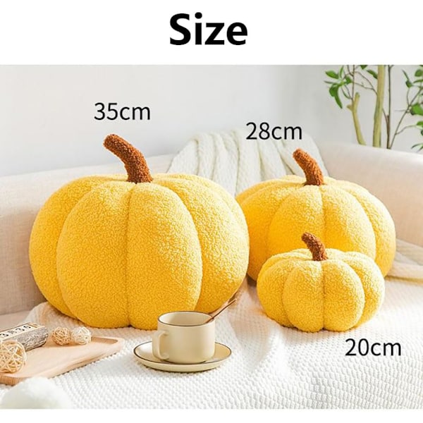 Pumpkin Shaped Plush Pillow for Fall, Short Fleece, Skin-Friendly