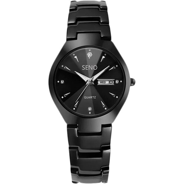 Minimalistiske Par Ure Kvinder Mænd Håndleds Ur Forretning Rustfrit Stål Ur Analog Kvarts Ur 50m Vandafvisende Lysende Ur Sort B Black B