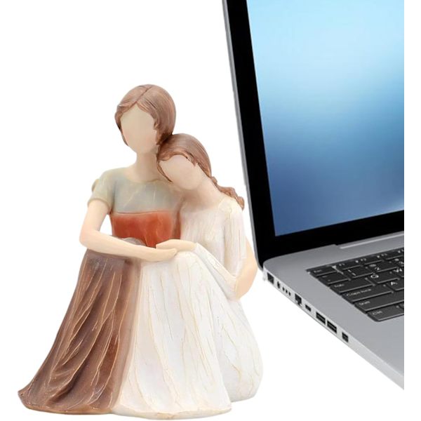 Hartsstaty | Angel Sisters-staty | Håndlavet boligindretning | Håndmalet skulptur til stue, kontor eller bar-display c