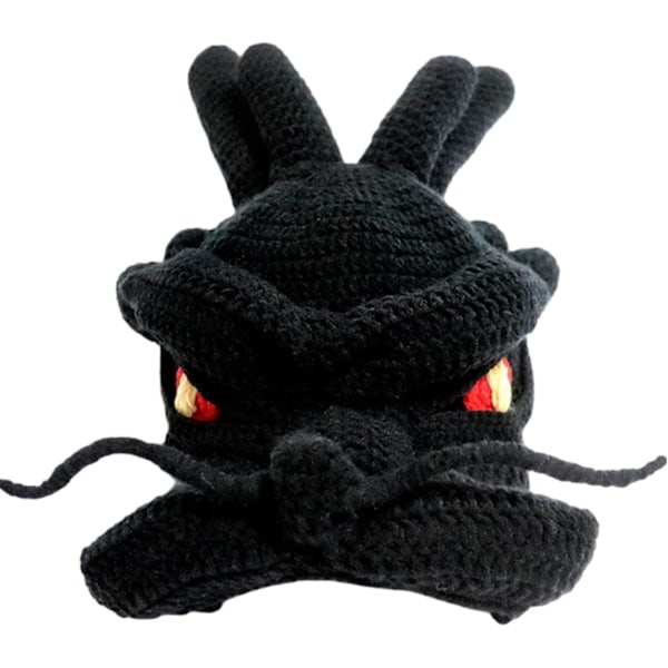 Drage Lue | Stickade dragehatter | Kinesisk drage tema heklede strikkede lue drage kostyme cosplay tilbehør jul Svart