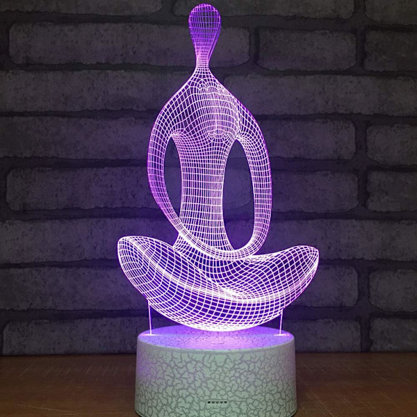 3D optisk illusionsnattlampa legetøj, fjernbetjening, dæmpbar