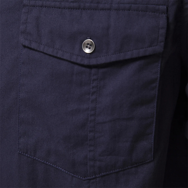 2023 Ny høst militær stil 100 % bomull fickskjorte for menn Ensfarget Smal Casual Herreskjorter Langærmet DarkGrey S