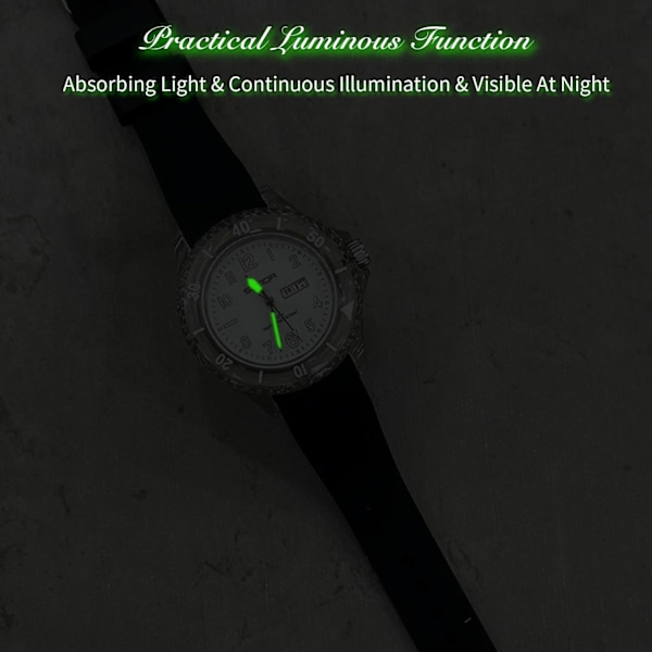 Klockor för Män Kvinnor Silikon Kvarts Armbandsur Luminous Analog Armbandsur 5 ATM Vattentät Casual Klocka Par Minimalistisk Klocka Grön Green