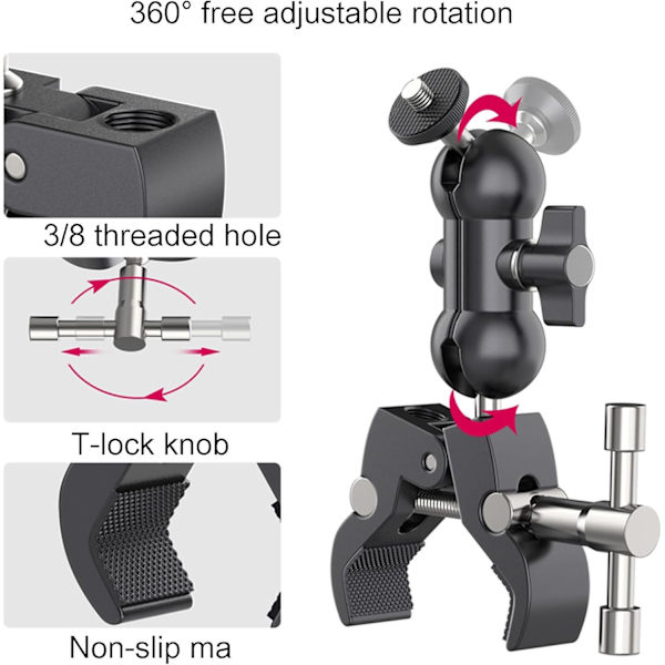 Babymonitor-beslag, 360 graders rotation, robust babykamera-stativ kompatibelt med de fleste babymonitorer