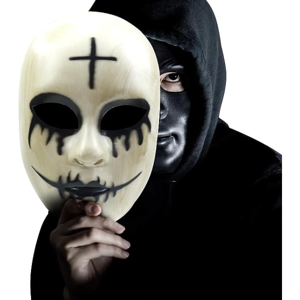 The Purge Anarchy Evil Smiley Mask Skräck Killer GOD Mask Halloween Film Kostym Cosplay Mask SQBB