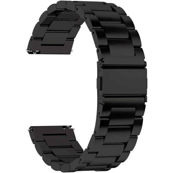 Smart Watch Rem 22mm Rustfrit Stål Armbånd Rem Kompatibel med Apple Huawei Sort Forbrugerelektronik
