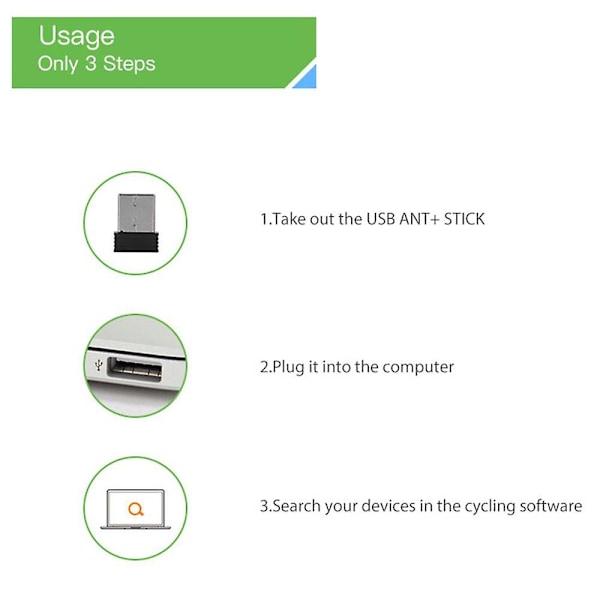 Mini ANT+ USB-adapter för Garmin för Zwift för Wahoo