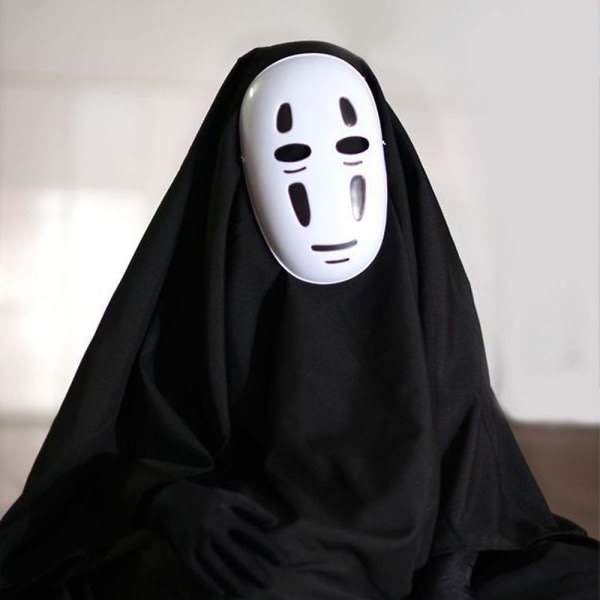 SQBB Spirited Away Inget ansikte Kaonashi Cosplay Kostym Halloween Party Outfit Mask Kläder Handskar Set Presenter L