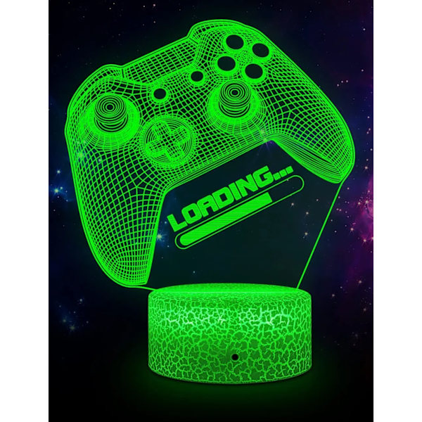 För XBOX-spel 16 färger Ändrar nattljus 3D Akryl LED Touch Bordslampa Atmosfär Rumsdekor Illusion Lampa till jul 16 Color Crack  base