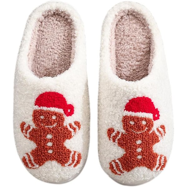 Morsomme Juletoffler, Elg Plysj Inne-Sko for Kvinner og Menn Red Pearl D 38/39 EU
