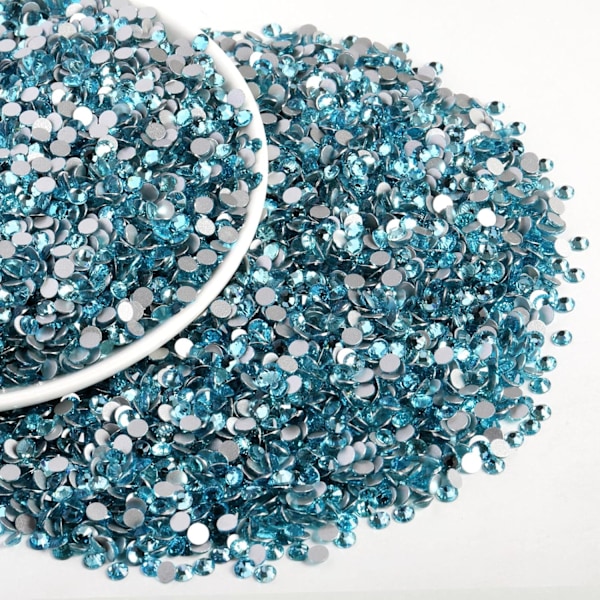 14400 stk Røde Flatback Rhinestones for DIY Håndverk, Akvamarin, SS16, 3.8-4.0mm Aquamarine SS16/14400pcs