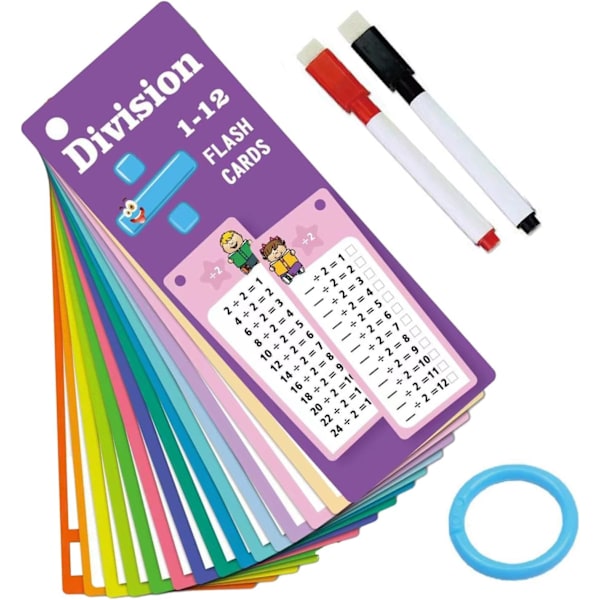 Radera Math Flash Cards | Multi Math Inlärningsverktyg för Barn & Småbarn Division B
