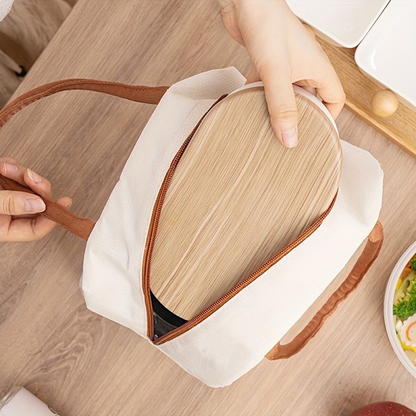 1. multifunktionel termisk taske, kationisk madkasse med ris, dobbelt aluminiumsfolie Vandtæt bærbar madkasse Buet madkasse 23*13*19cm