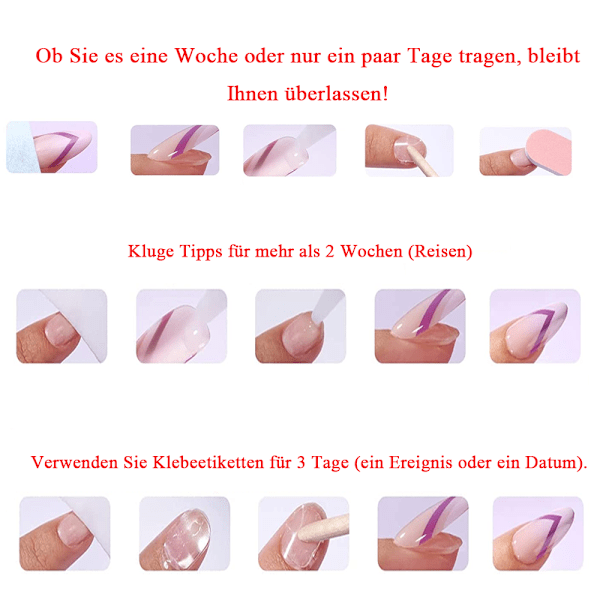 Farve Press-On Manicure, Solid Color Mani stil 5 style 5