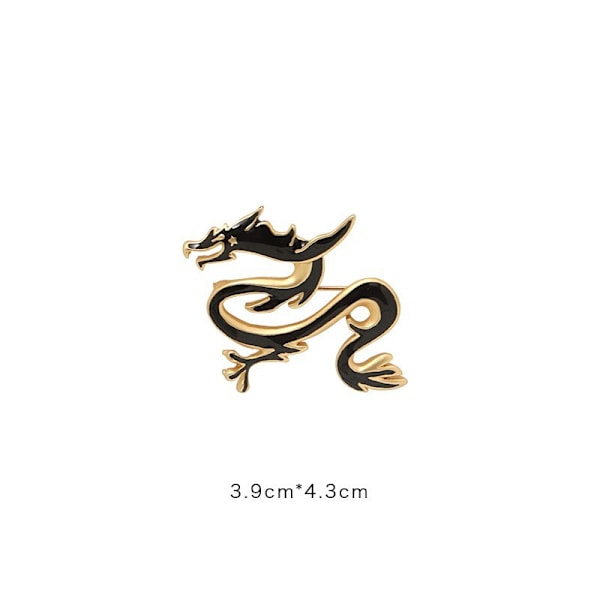 Retro Dragon Totem Brosch Personlighet Män Zodiac Pin Mode