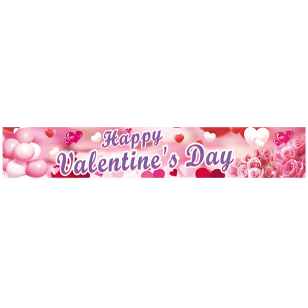 Glad Valentinsdag Banner Kjærlighet Hjerte Rose Blomsterblader Eller 1004