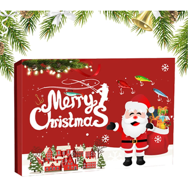 Fiskebete Adventkalender 2024 - 24-dagars Julnedräkning, Fiskegåva för Män 780A
