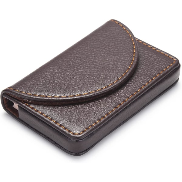 Visitkortshållare Pu-läderkorthållare för män Kvinnor Visitkortsfodral Case -ID- case Kreditkortsplånbokshållare med magnetisk stängning.