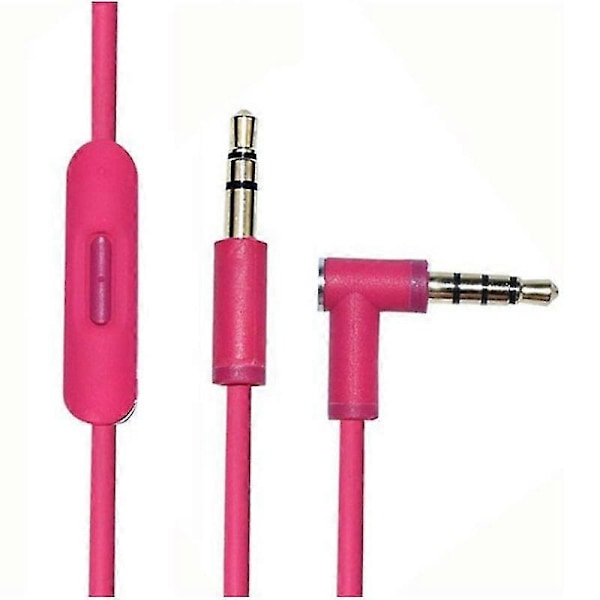 Passar för Beats Solo/Solo HD/Solo2/Solo3/Mixr/Studio2/Studio3/Pro hörlurskabel 3.5mm till 3.5mm hörlursersättningskabel - perfekt pink