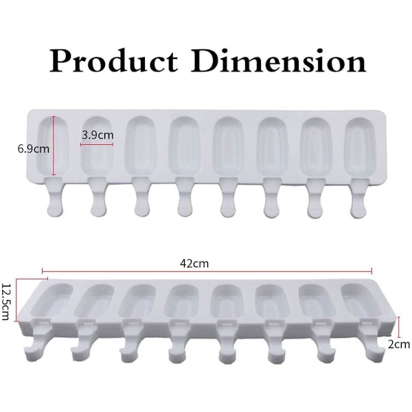 Glassform 8st Mini Cakesicles Silikonform + 50st Glasspinnar