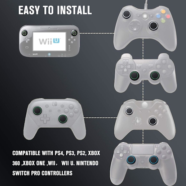 8 Par Tumgrepp för Kontroller, Silikon Analoga Stickskydd för PS4 Xbox Upgraded Version
