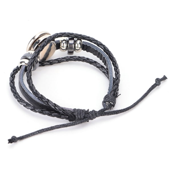 Blå onde øjes armbånd i tyrkisk stil, justerbar længde, håndvævet læder, herre