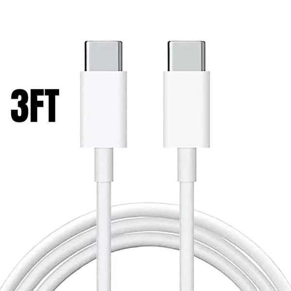 USB C til USB C Hurtigopladerkabel PD 20W kube til iPad Pro/iPhone 15/Samsung 1 meter (2 pakker)