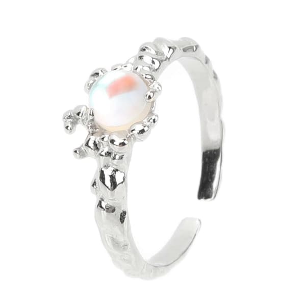925 Sterling Sølv Ring Dame Mode Elegant Sten Åben Ring Smykketilbehør til Årsdag_max