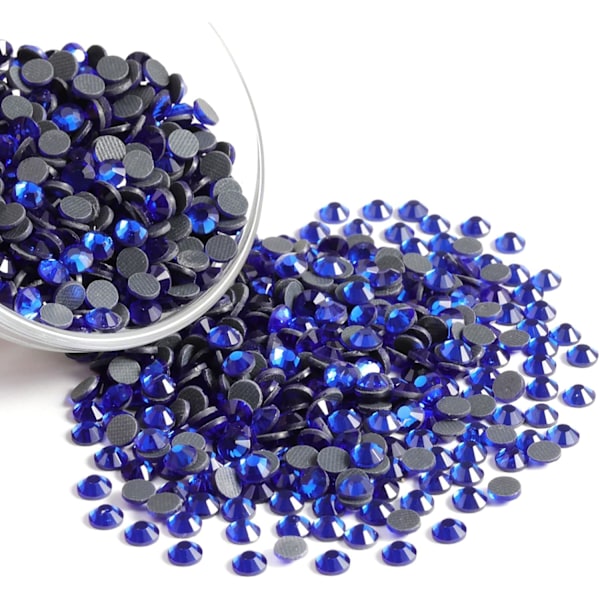 8000 stk. Varmefaste Safir Rhinestones for Håndverk, SS6 (1,9-2,1 mm) Sapphire SS6