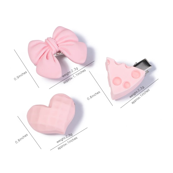 5 st/set Söta rosa mini barnrosetter Hårklämmor för flickor Härligt hjärta Hårnålar Tecknad blomma Handgjorda huvudbonader Håraccessoarer 2