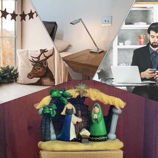 Harpiks Julekrybbefigurer Sæt - Baby Jesus Krybbe Scene til Julepynt