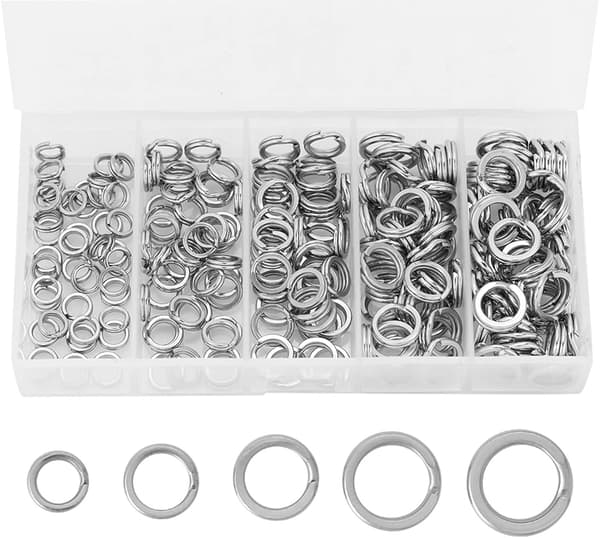 Fiske Split Ring, 200 stk. Rustfrit Stål Dobbelt Split Ring Connector Fiskeudstyr Tilbehør Split Ring